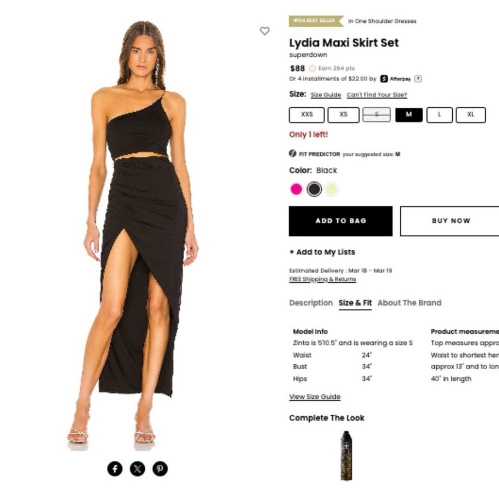Superdown Elegant Black One-Shoulder Set